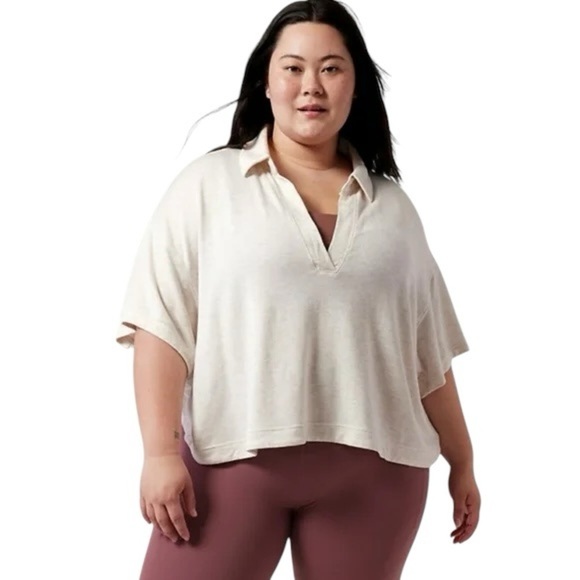 ATHLETA Westwood Soft Jersey French Terry Cotton Sweatshirt Tee - Picture 2 of 12